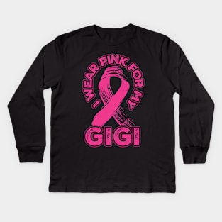 I wear pink for my Gigi Kids Long Sleeve T-Shirt